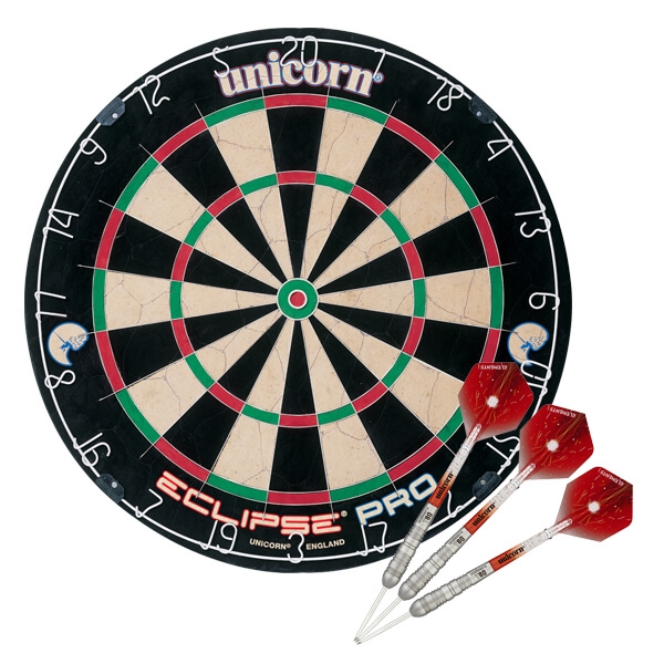 Unicorn Eclipse Pro med Striker Tungsten Dartpile